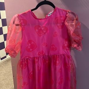 Twisted Wunder Smiley Face Heart Pink Dress
